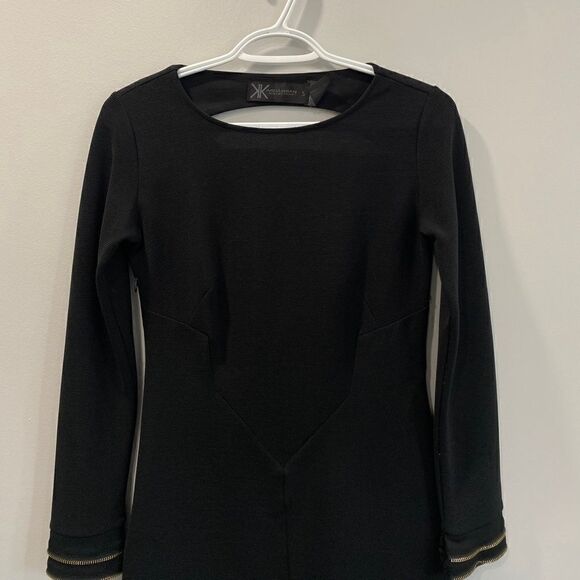 Kardashian Kollection Black Zipped Cuffs Long Sleeves Mini Dress - Picture 3 of 9